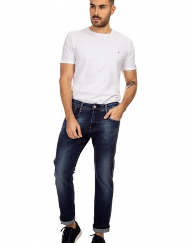 CALCA JEANS ANBASS LAVAGEM BLUE MEDIO